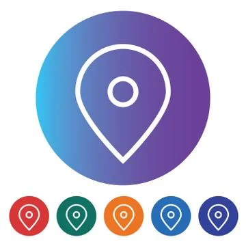 Map Pointer Flat Line Icon Stock Illustration