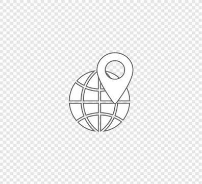 Map pointer flat line icon, vector illustration. Stock Illustration