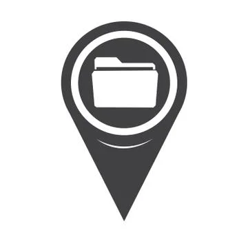 Map Pointer Folder Icon Stock Illustration
