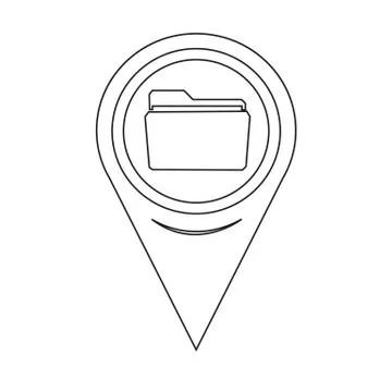 Map Pointer Folder Icon Stock Illustration