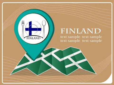Map with pointer food Finland, vector illustration. Stock Illustration