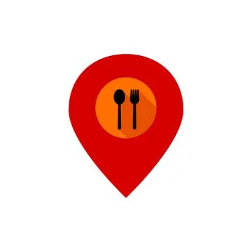 Map pointer food vector design template illustration 스톡 일러스트