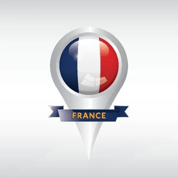 Map Pointer With France Ribbon Stock-Illustration