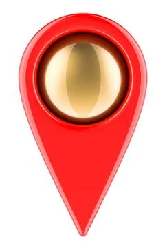 Map pointer, front view. 3D rendering Map pointer, front view. 3D renderin... Stock Photos