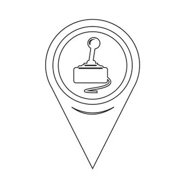 Map Pointer Game Controller Icon Stock Illustration