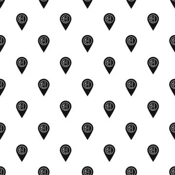 Map pointer with gas station symbol pattern vector Illustrazione stock