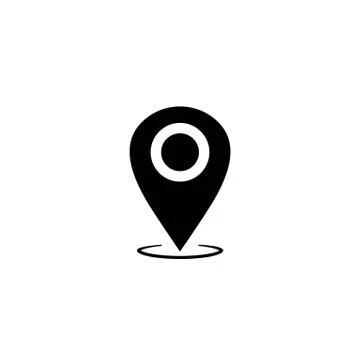 Map pointer, geo pin, location icon in black or geolocation, gps, on isolated 스톡 일러스트