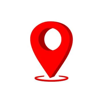 Map pointer, geo pin, location icon in black or geolocation, gps, on isolated Stock Illustration