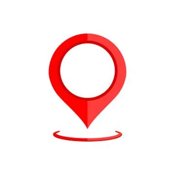 Map pointer, geo pin, location icon or geolocation, gps, on isolated white ba Stock Illustration