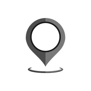 Map pointer, geo pin, location icon or geolocation, gps, on isolated white ba Stock Illustration