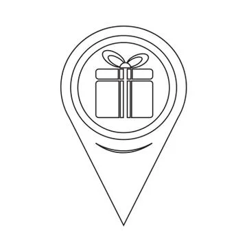 Map Pointer Gift Box Icon Illustrazione stock