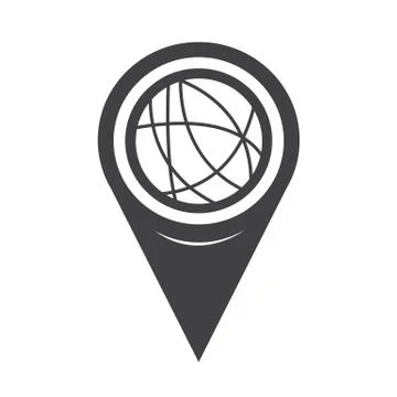 Map Pointer Global Social Network Icon Illustrazione stock