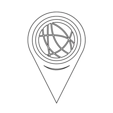 Map Pointer Global Social Network Icon Stock Illustration