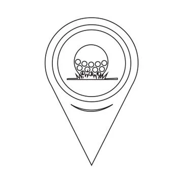 Map Pointer Golf Icon Stock Illustration