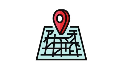 Map pointer gps color icon animation Video stock 326104765