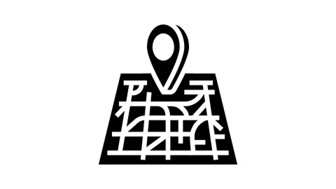 Map pointer gps glyph icon animation Video stock 326151538