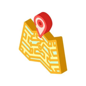 Map pointer gps isometric icon vector illustration Stock Illustration