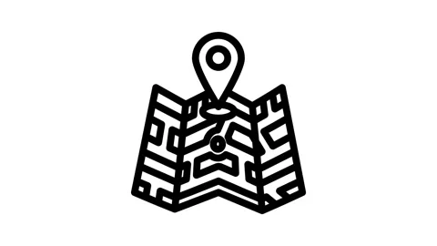 Map pointer gps line icon animation Video stock 326758843