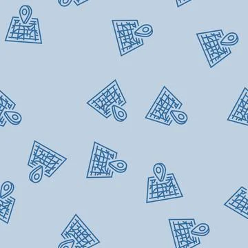 Map pointer gps line seamless pattern Stock Illustration
