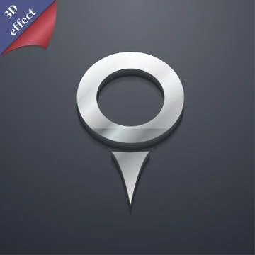 Map pointer, GPS location  icon symbol. 3D style. Trendy, modern design with  Stock Illustration