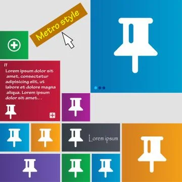 Map pointer, GPS location icon sign. Metro style buttons. Modern interface we イラスト素材