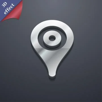 Map pointer, GPS location  icon symbol. 3D style. Trendy, modern design with  Stock Illustration