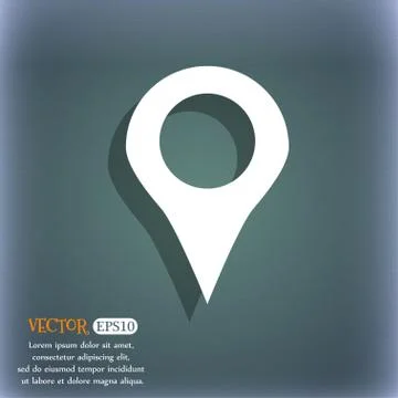 Map pointer, GPS location  icon symbol on the blue-green abstract background  Stock Illustration