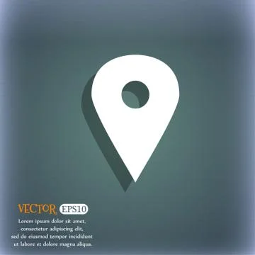 Map pointer, GPS location  icon symbol on the blue-green abstract background  イラスト素材
