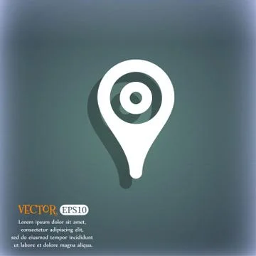 Map pointer, GPS location  icon symbol on the blue-green abstract background  イラスト素材