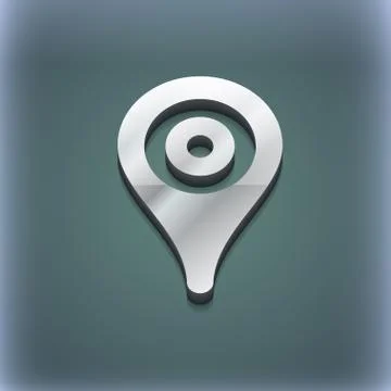 Map pointer, GPS location icon symbol. 3D style. Trendy, modern design with spac Illustrazione stock