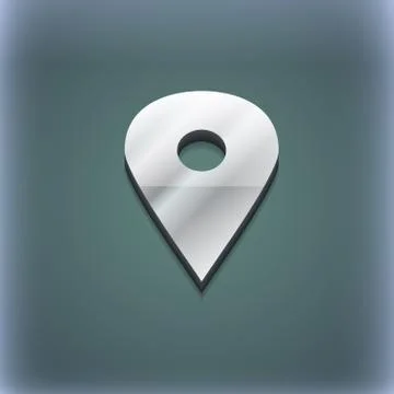 Map pointer, GPS location icon symbol. 3D style. Trendy, modern design with spac Stock Illustration