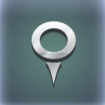Map pointer, GPS location icon symbol. 3D style. Trendy, modern design with spac Stock Illustration