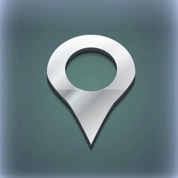 Map pointer, GPS location icon symbol. 3D style. Trendy, modern design with spac Stock Illustration