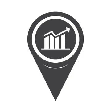 Map Pointer Graph Icon Stock Illustration