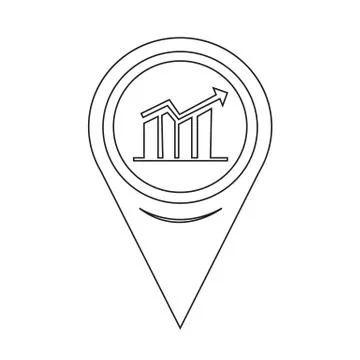Map Pointer Graph Icon Stock Illustration