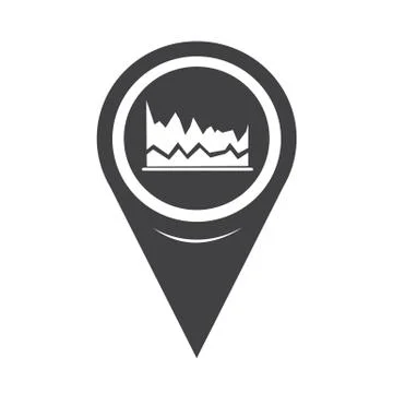 Map Pointer Graph Icon Stock Illustration
