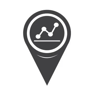 Map Pointer Graph Icon Stock Illustration