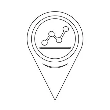 Map Pointer Graph Icon Stock Illustration