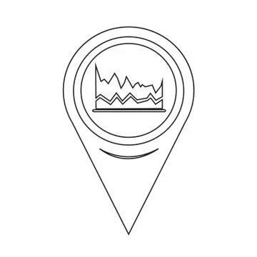 Map Pointer Graph Icon Stock Illustration