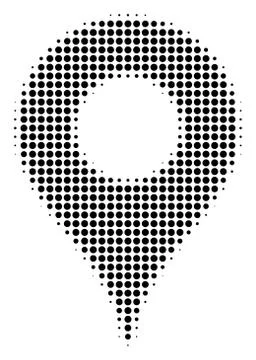 Map Pointer Halftone Icon Stock Illustration