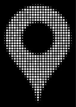Map Pointer Halftone Icon 스톡 일러스트