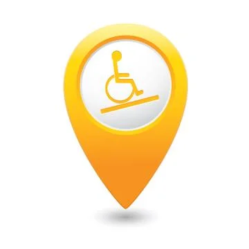 Map pointer with handicap icon. Vector illustration Stock Illustration