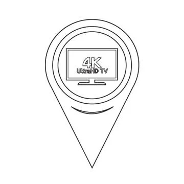 Map Pointer HD TV Icon Stock Illustration