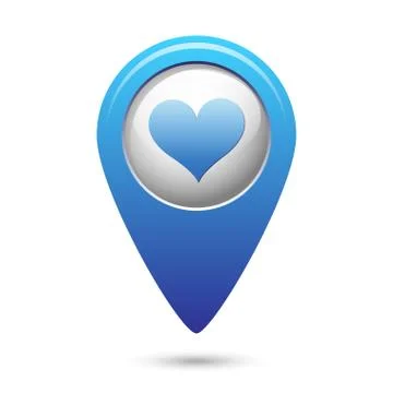 Map pointer with heart icon Stock Illustration