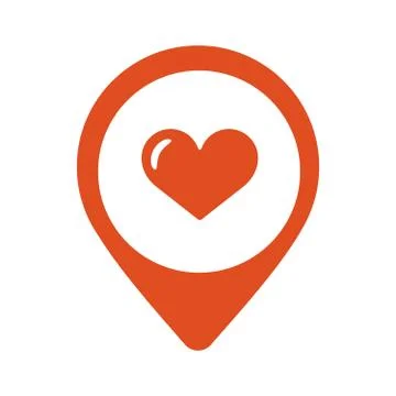 Map pointer with heart icon. Vector illustration Stock Illustration