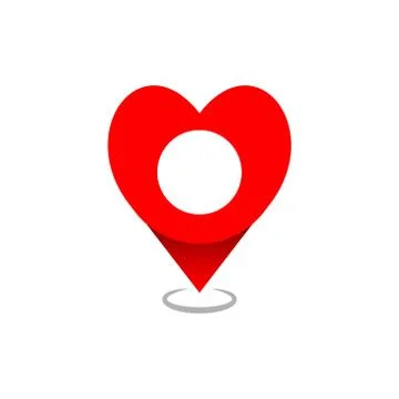 Map pointer heart vector design template illustration Stock Illustration