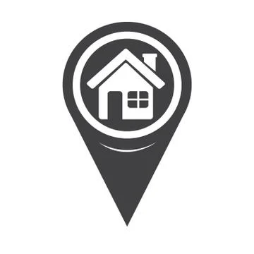 Map Pointer Home icon Stock Illustration