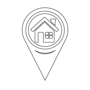 Map Pointer Home icon Stock Illustration