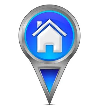 Map pointer with home symbol 库存照片