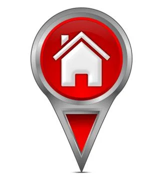 Map pointer with home symbol Foto stock